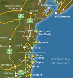 Mapa Península Maraú